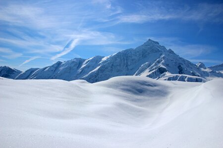 Panorama cold mountain summit