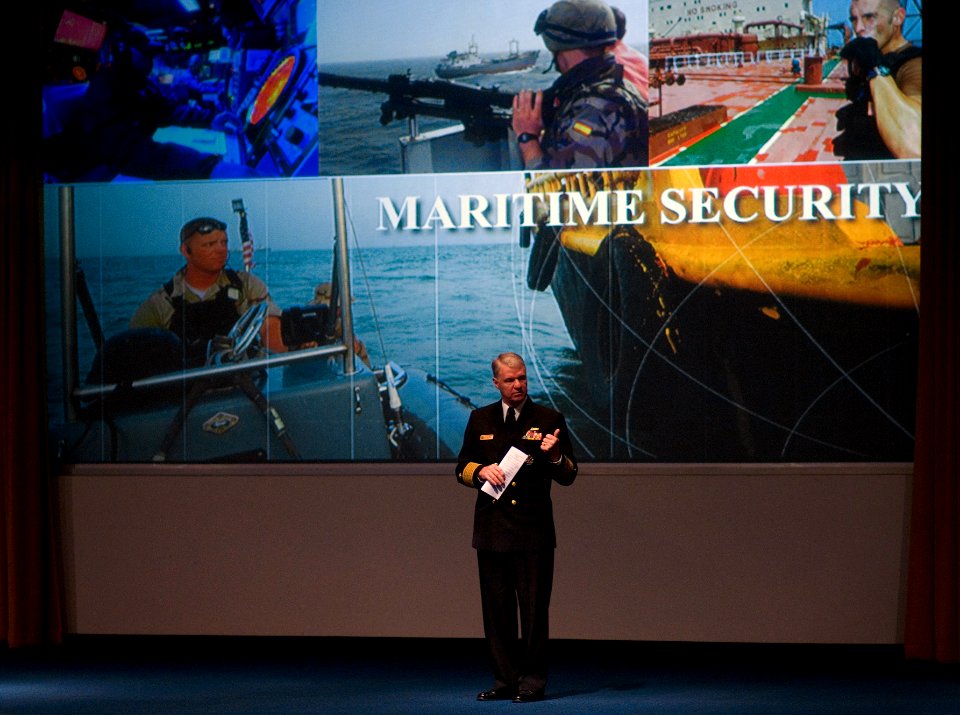 US Navy 071017-N-6932B-041 Chief of Naval Operations (CNO) Adm. Gary Roughead addresses the leaders of maritime forces from more than 90 different nations around the world at the 18th International Seapower Symposium