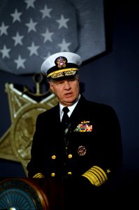 US Navy 071023-N-2653P-146 Chief of Naval Operations (CNO) Adm. Gary Roughead delivers his remarks during a ceremony recognizing the actions of Navy SEAL Lt. Michael Murphy held at the Hall of Heroes inside the Pentagon