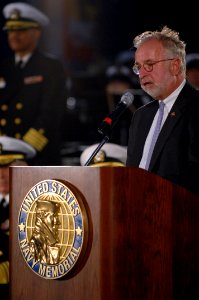 US Navy 071023-N-2653P-493 Rep. Timothy H. Bishop delivers his remarks during a Medal of Honor Flag ceremony recognizing the actions of Navy SEAL Lt. Michael Murphy held at the United States Navy Memorial