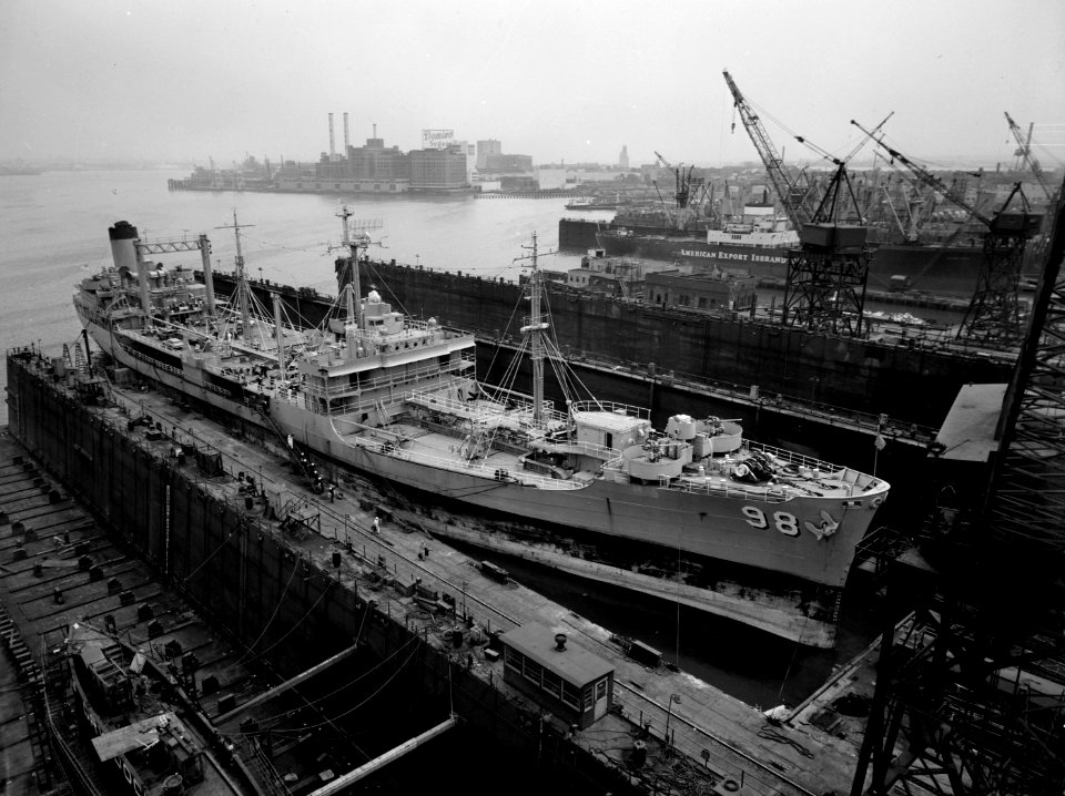 USS Caloosahatchee (AO-98) docked in the 1960s