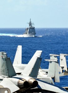 USS Cape St. George at Sea 140724-N-BQ948-115