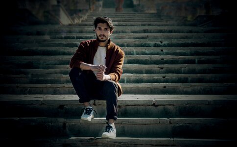 Man portrait step