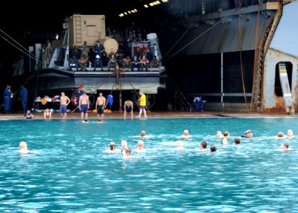US Navy 100922-N-4153W-044 USS Iwo Jima Sailors participate in a swim call