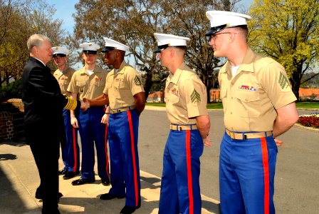 US Navy 100930-N-8273J-027 Chief of Naval Operations (CNO) Adm. Gary Roughead speaks with Sailors and Marines at the U.S Embassy in Canberra