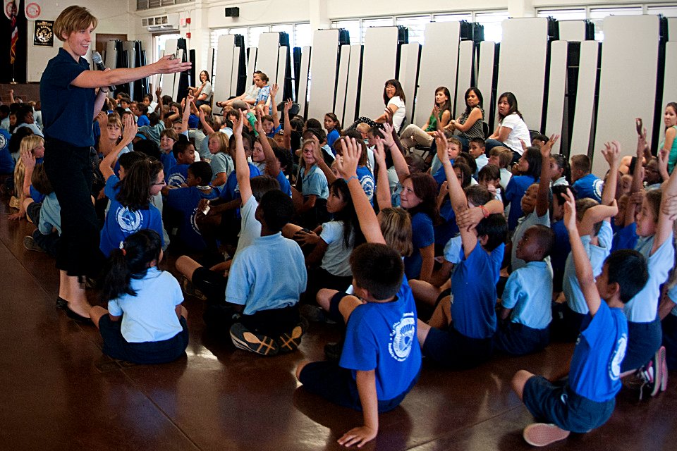 US Navy 101013-N-0995C-001 Krista Stehn, the Energy Conservation School Outreach Program Coordinator at Naval Facilities Engineering Command Hawaii