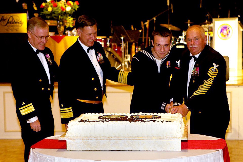 US Navy 101009-N-3822F-001 Official cake cutting ceremony during the Naval Personnel Command (NPC) Navy Ball