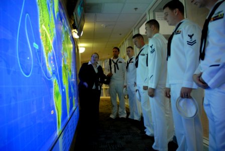 US Navy 101012-N-6736S-012 Sailors assigned to the guided-missile submarine USS Georgia (SSGN 729) tour CNN studios during Atlanta Navy Week 2010