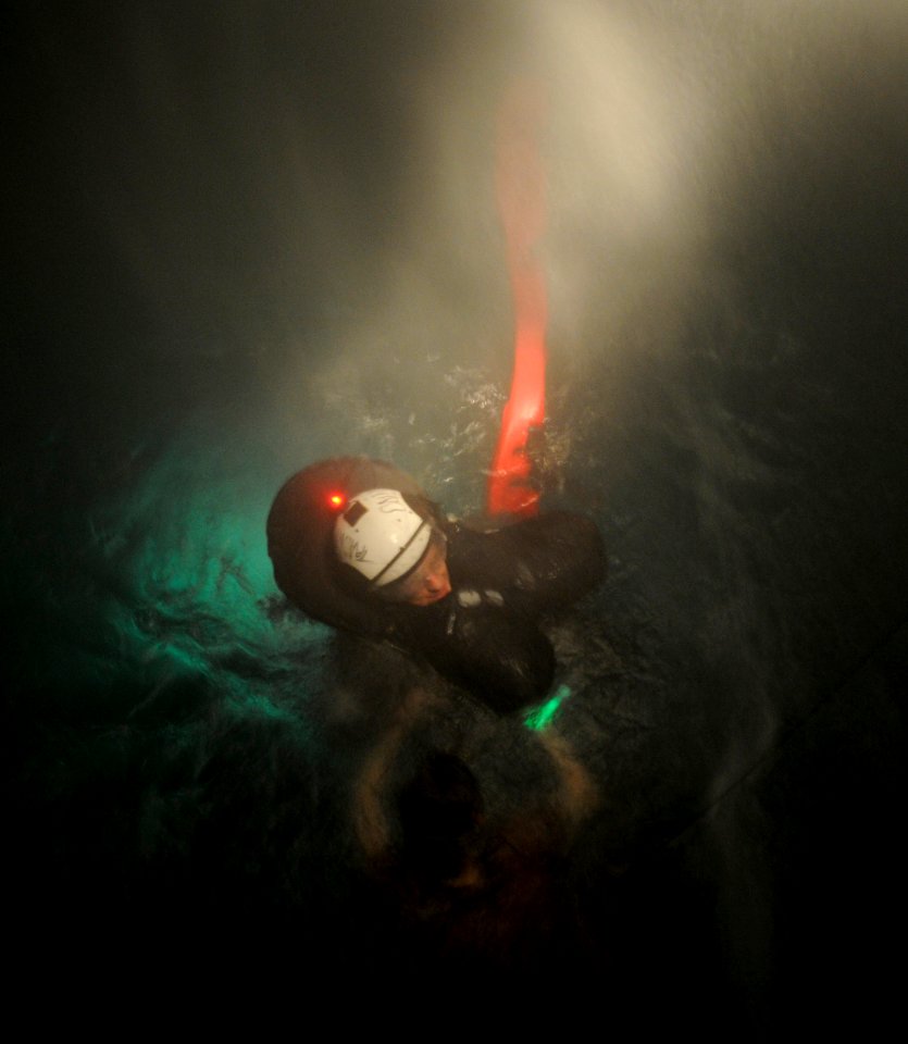 US Navy 101013-N-5787K-057 Students at Aviation Survival Training Center participate in the Night Storm training exercise, which simulates worst-c