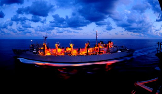US Navy 101010-N-8913A-032 The aircraft carrier USS George H.W. Bush (CVN 77) pulls alongside the Military Sealift Command fast combat support ship