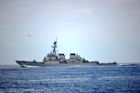 US Navy 111129-N-YZ751-090 An MH-60R Sea Hawk helicopter conducts training