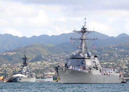 US Navy 111129-N-GG566-342 The guided-missile destroyer USS Chafee (DDG 90) departs Joint Base Pearl Harbor-Hickam