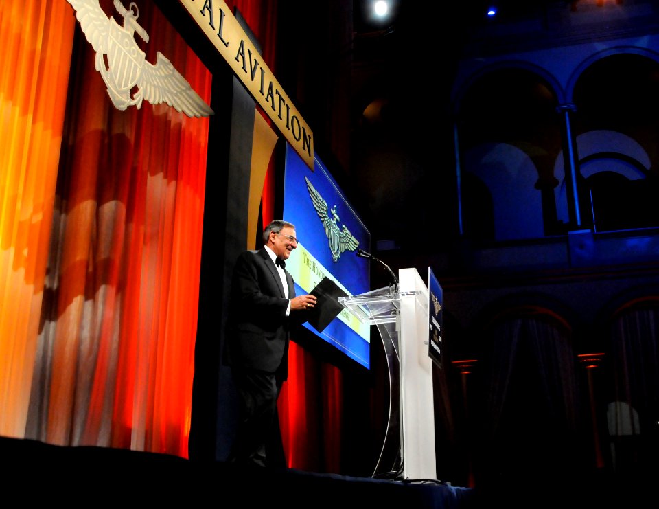 US Navy 111201-N-FC670-006 Secretary of Defense (SECDEF) Leon Panetta delivers remarks during the Centennial Commemorative Gala for the Centennial