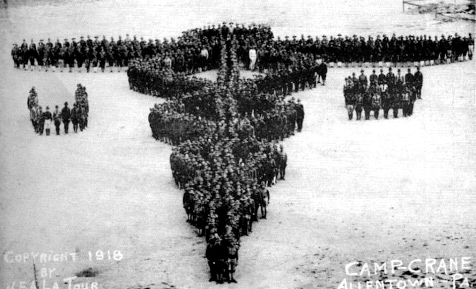 USAACS trainees in Caduceus Formation - July 24th 1918