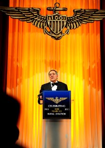 US Navy 111201-N-KV696-266 Secretary of Defense (SECDEF) Leon Panetta delivers remarks during the Centennial of Naval Aviation Commemorative Gala a photo