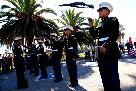 US Navy 111207-N-HW977-625 Members of the U.S. Marine Corps Junior ROTC Silent Drill Team perform during the 5th annual Pearl Harbor Commemorative