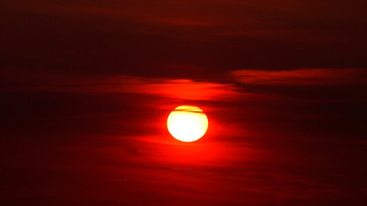 Evening sky afterglow setting sun photo