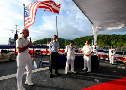 US Navy 111206-N-KK935-242 Commander of U.S. 7th Fleet delivers remarks during a reception