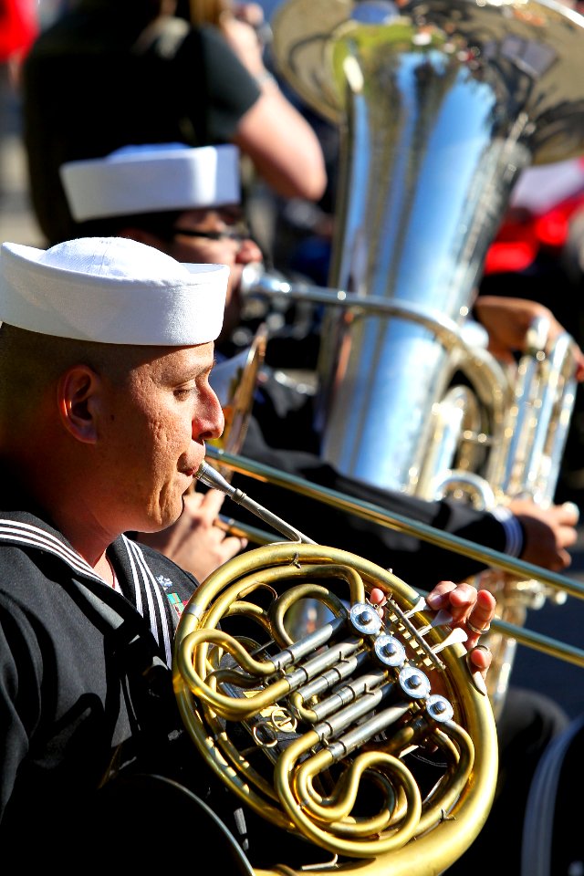 US Navy 111207-N-HW977-074 Musician 1st Class Eddie Hernandez performs with the U.S. Navy Ensemble during the 5th annual Pearl Harbor Commemorative