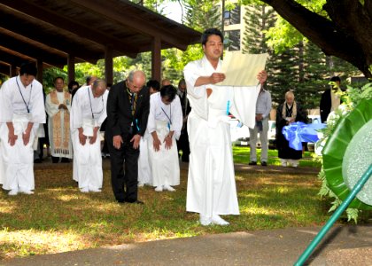 US Navy 111207-N-UK333-040 Members of the Japan Religious Committee for World Federation commemorate the 70th anniversary of the Dec.7th Japanese