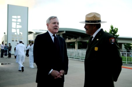 US Navy 111207-N-WP746-079 The Honorable Ray Mabus speaks with National Park Service Historian photo