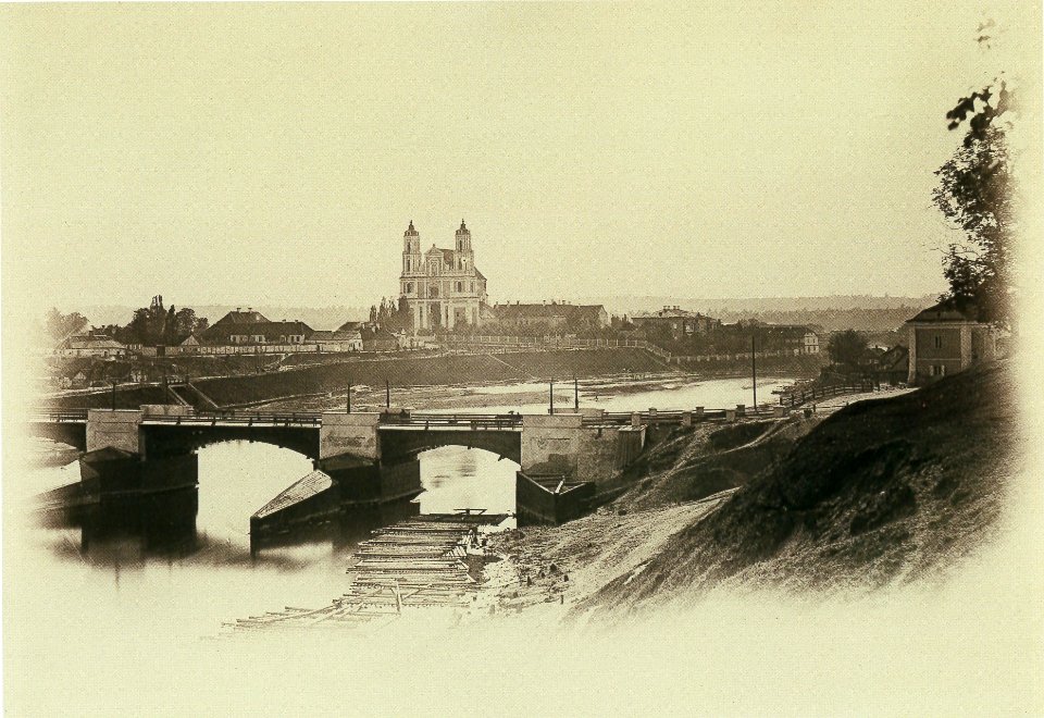 Vilnia, Vialla, Zialony most. Вільня, Вяльля, Зялёны мост (A. Śviajkoŭski, 1865)