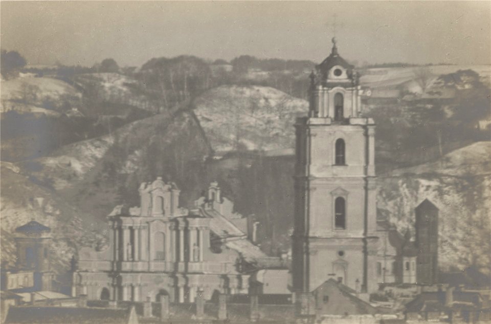 Vilnia, Universyteckaja, Śviatych Janaŭ. Вільня, Унівэрсытэцкая, Сьвятых Янаў (J. Bułhak, 1917) (2)