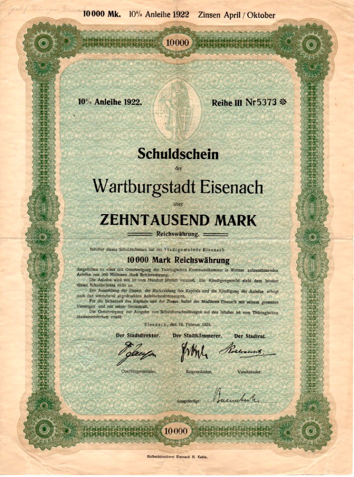 Wartburgstadt Eisenach 1923