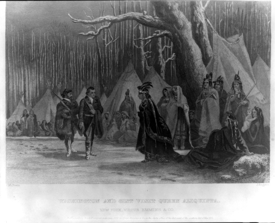 Washington and Gist visit Queen Aliquippa (1754) LCCN2007681711