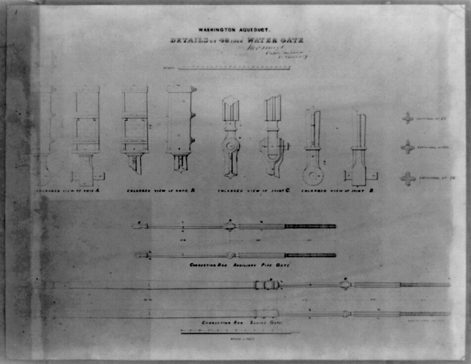 Washington Aqueduct, details of 48 inch water gate LCCN2002718513