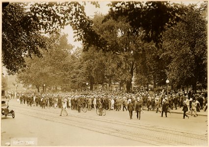 Washington crowd mobs the White House Pickets. An indignant crowd of real Americans . . . - NARA - 533780 photo