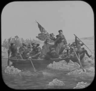 Washington Crossing the Delaware. December 1776. Copy from painting by Emanuel Leutze, 1851., ca. 1910 - 1950 - NARA - 518220