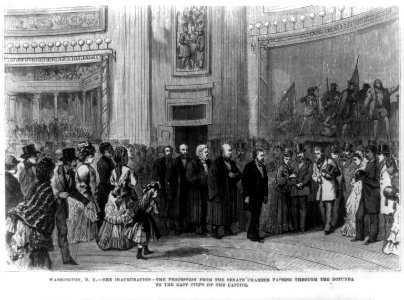 Washington D.C. - The inauguration - The procession from the Senate chamber passing through the rotunda to the east steps of the Capitol (March 4, 1873) LCCN00650934 photo