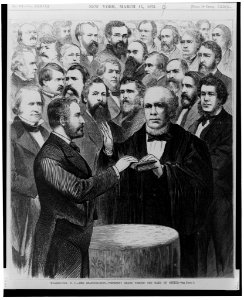 Washington D.C. - The Inauguration - President Grant taking the oath of office (March 4, 1873) LCCN00650353 photo