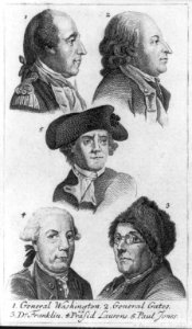 Washington Gates Franklin Laurens Jones 1784