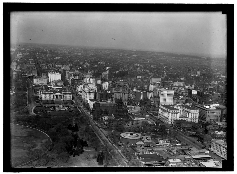 WASHINGTON MONUMENT. VIEW OF TREASURY AND EAST FROM MONUMENT LOC hec.10495