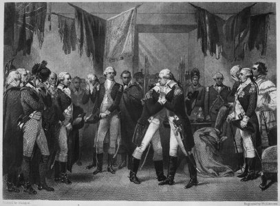 Washington's Farewell to His Officers. 1783. Copy of engraving by Phillibrown after Alonzo Chappel., 1931 - 1932 - NARA - 532875 photo