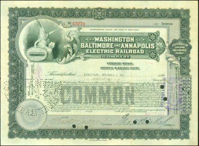 Washington, Baltimore and Annapolis Electric RR 1921