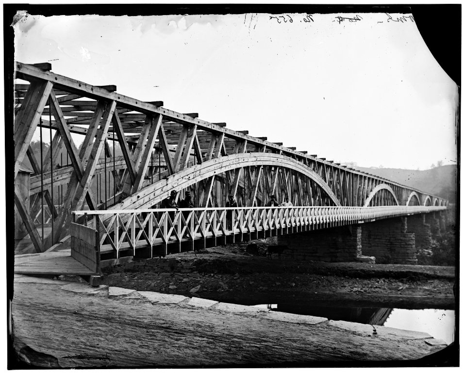 Washington, D.C. Chain Bridge over the Potomac; Chesapeake and Ohio Canal in foreground LOC cwpb.04112