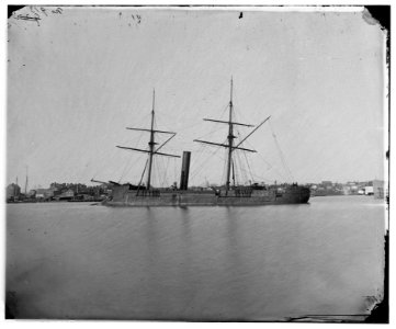 Washington, D.C. Ex-Confederate iron-clad ram Stonewall at anchor; U.S. Capitol in the background LOC cwpb.04311
