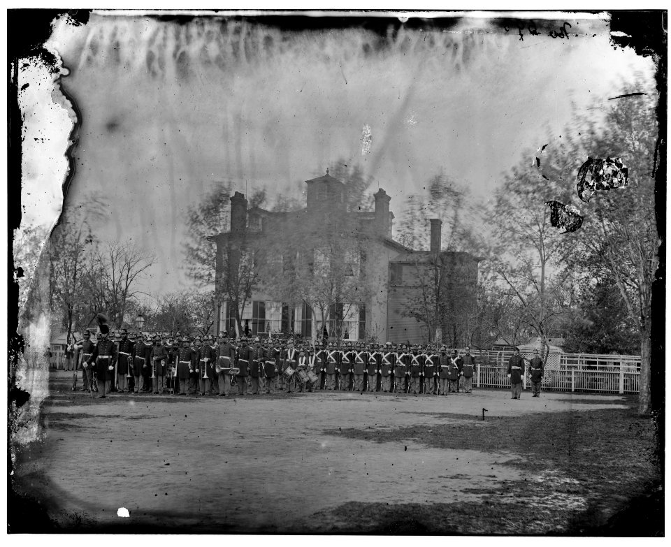 Washington, D.C. Marine battalion in front of Commandant's House at the Marine barracks LOC ppmsc.03315