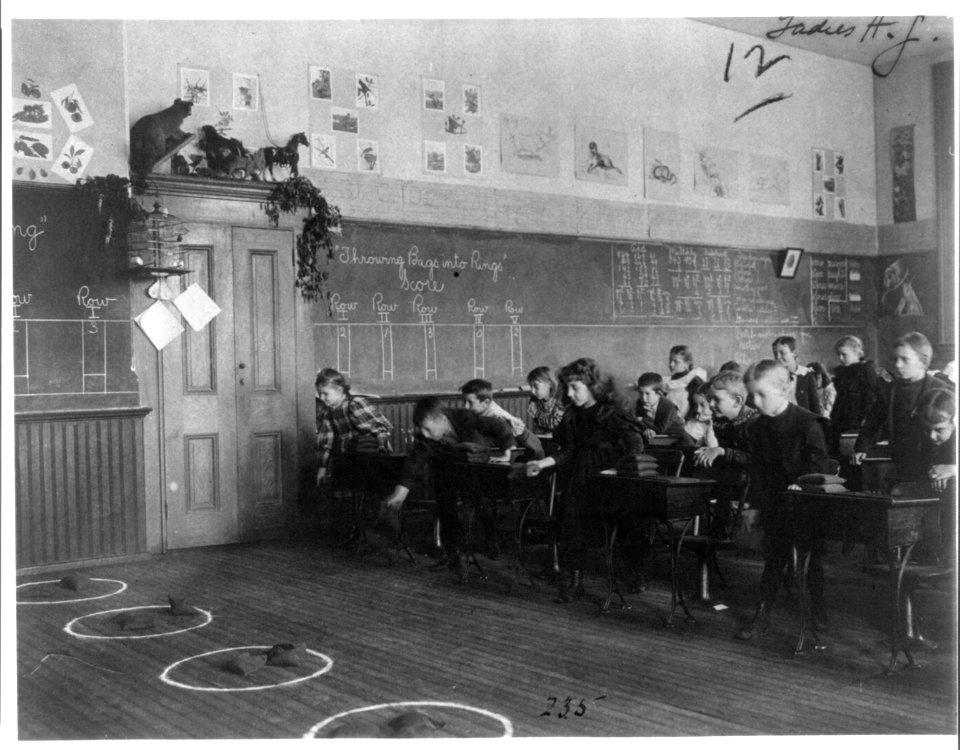 Washington, D.C. public schools - 3rd Division children tossing bean bags in ring LCCN2001703684