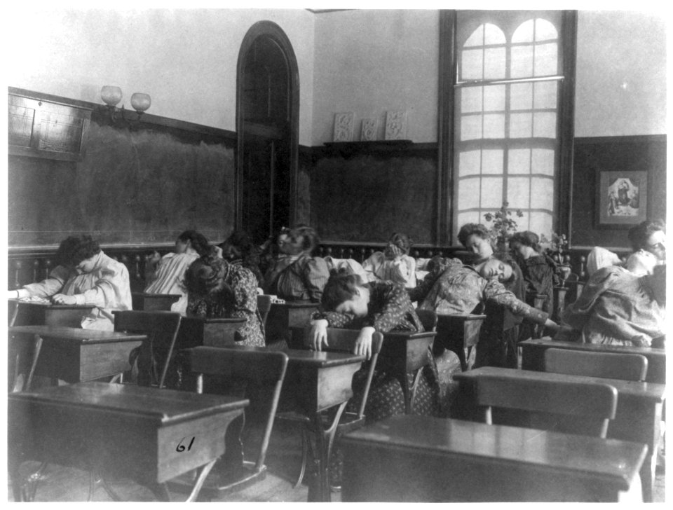 Washington, D.C. public schools, Normal School - girls stretching and relaxing LCCN2001697367