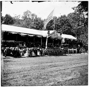Washington, District of Columbia. The grand review of the Army. Presidential reviewing stand with guests and guard LOC cwpb.03610