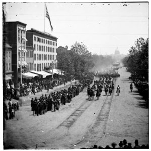 Washington, District of Columbia. The Grand Review of the Army. Units of 20th Army Corps, Army of Georgia, passing on Pennsylvania Avenue near the Treasury LOC cwpb.02951