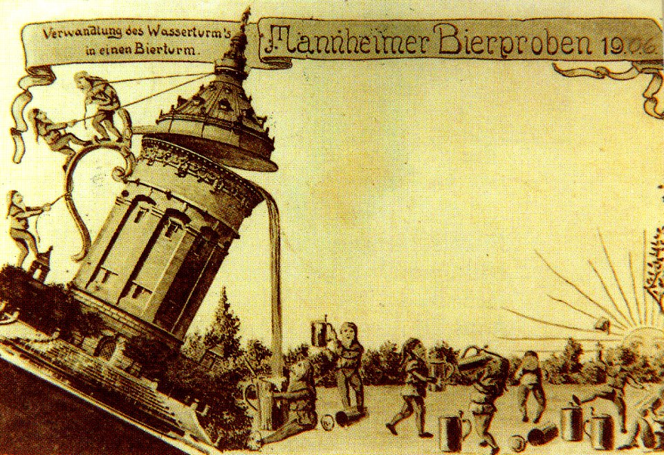 Wasserturm Mannheim 1906 Mannheimer Bierproben