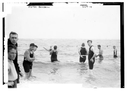 Water baseball (Men playing baseball in surf.) 27 July 1914 LCCN2014696805