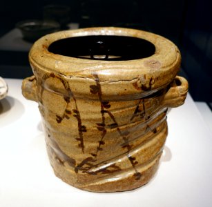 Water jar in the style of Karatsu ware, Japan, Mino kilns, Motoyashiki kiln, Momoyama period, 1707-1615, stoneware, iron pigment under wood-ash glaze - Freer Gallery of Art - DSC04734 photo