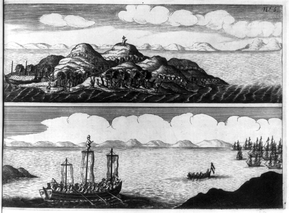 Waterfront landscape and sailing ships LCCN2003654829