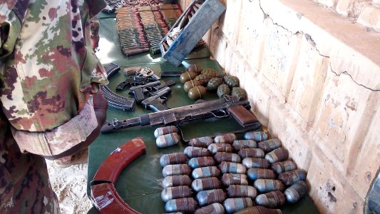 Weapons and military equipment found in Timbuktu, Mali, 8 September 2016 04